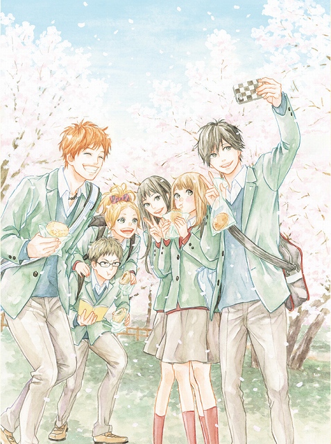 Tvアニメ Orange Blu Ray Dvd最終巻スリーブケースの高野苺描き下ろしイラストが公開 桜の季節 6人が笑顔で過ごすビジュアルに Anime Recorder