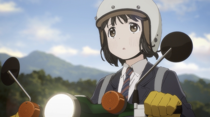 スーパーカブ 第1話 ないないの女の子 先行カットが到着 ないないづくし の女子高生 小熊が古びた1台のバイクと出会う Anime Recorder